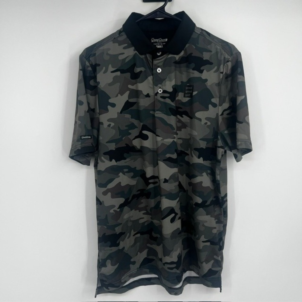 Good Good Golf Men's Small Camo Performance Polo Shirt